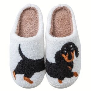 Dachshund motif  slippers molded bottom NWT size 7.5-8 unisex Fun moms day gift